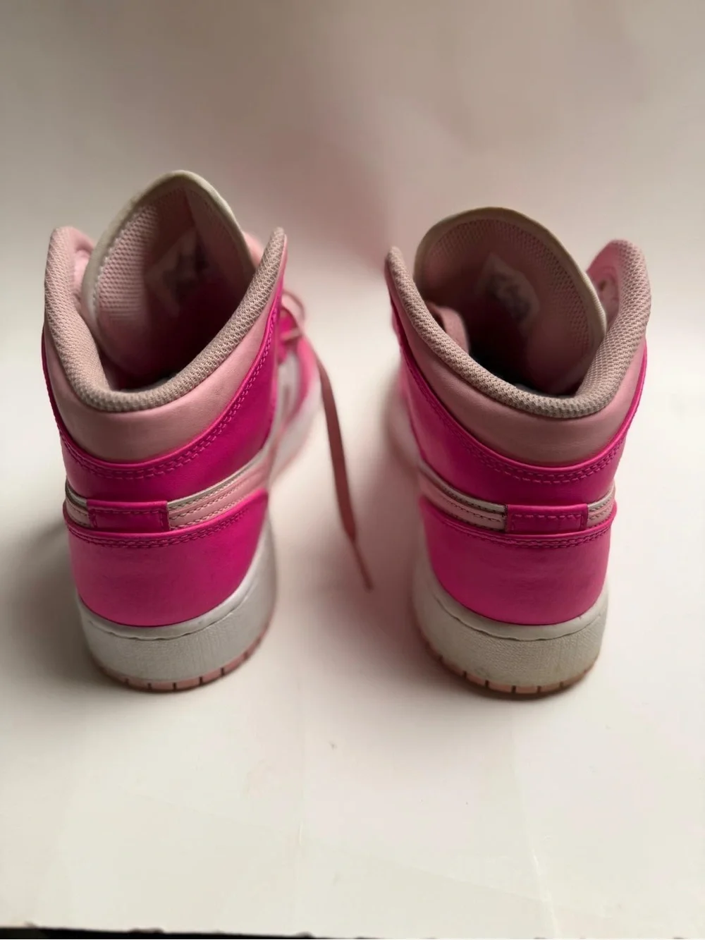 Jordan Kids High-Top Sneakers in Hot Pink and Light Pink